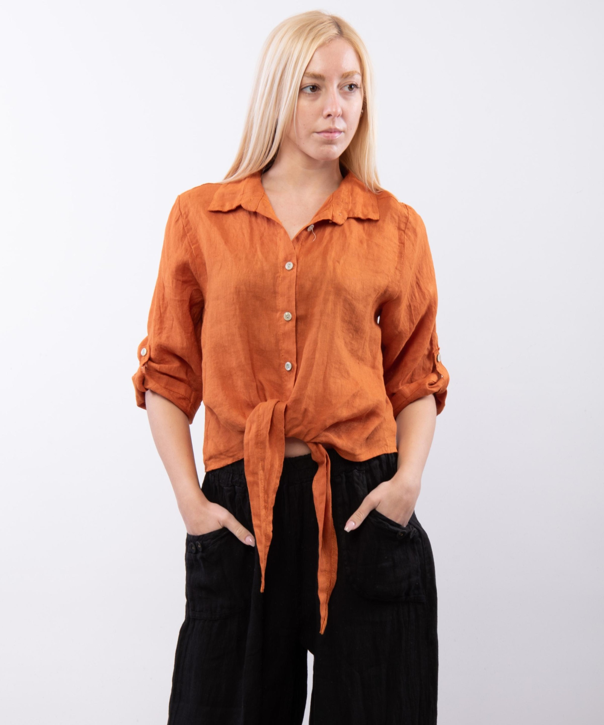 Camicia Lino Classica con Nodo