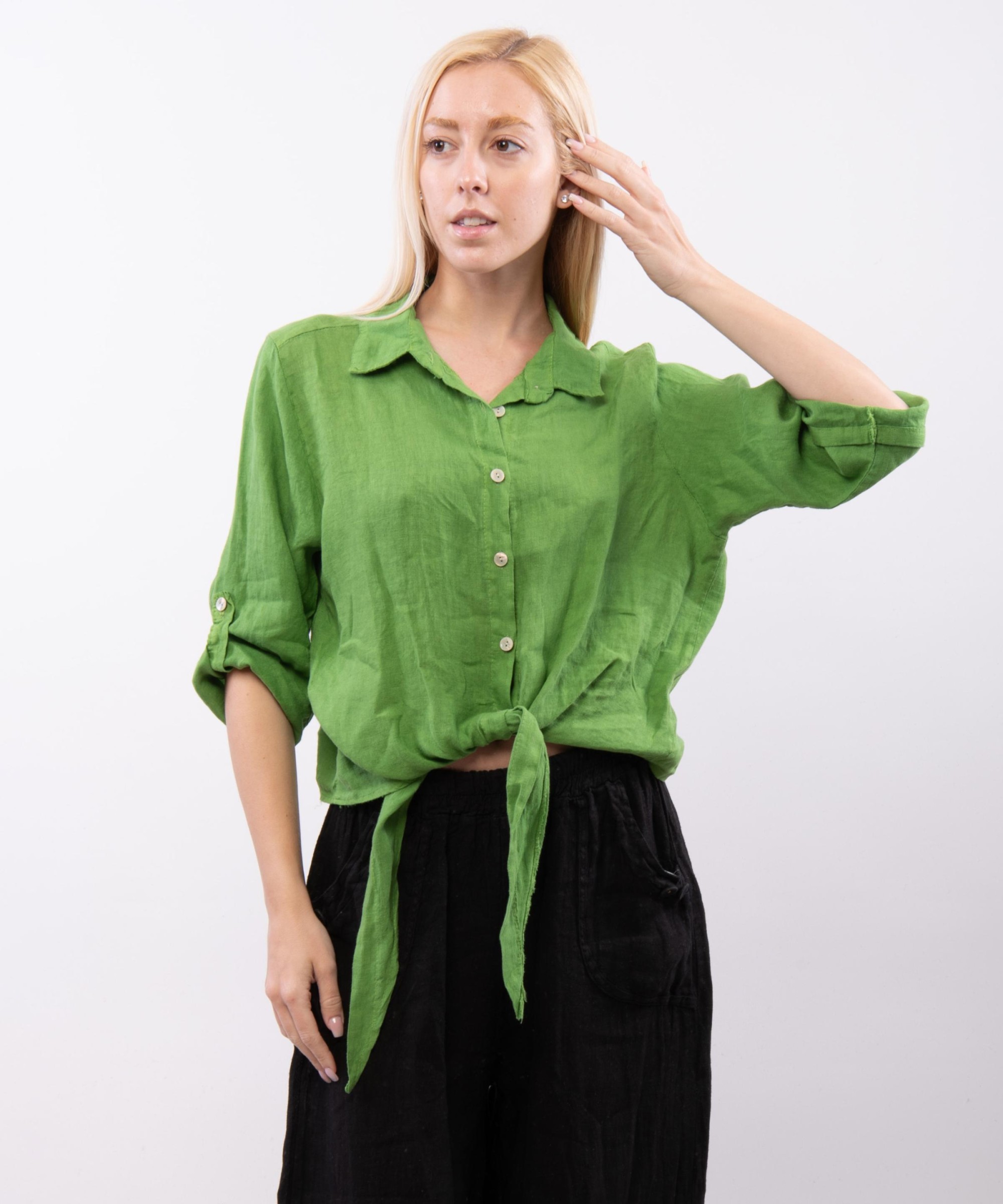 Camicia Lino Classica con Nodo