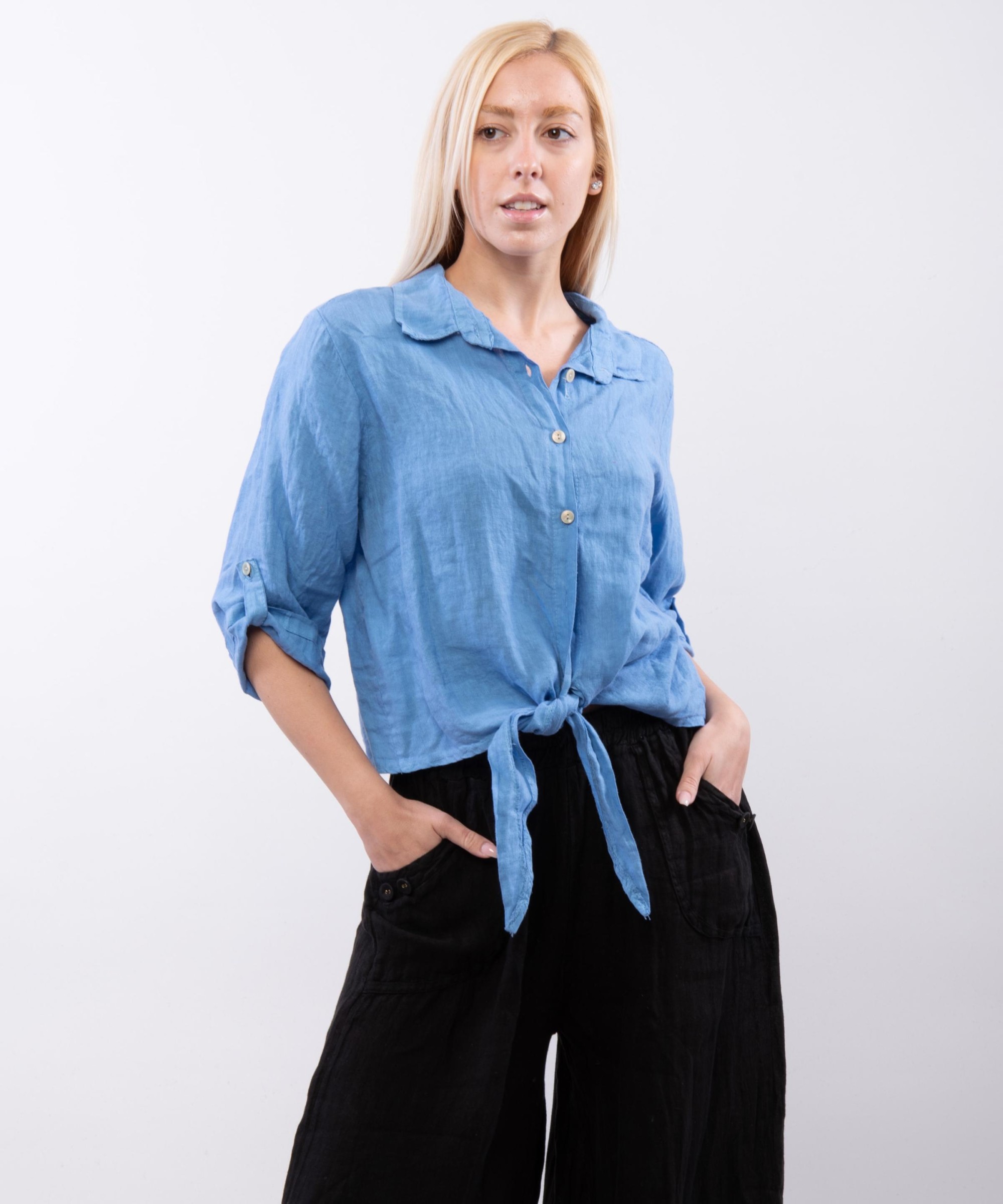 Camicia Lino Classica con Nodo