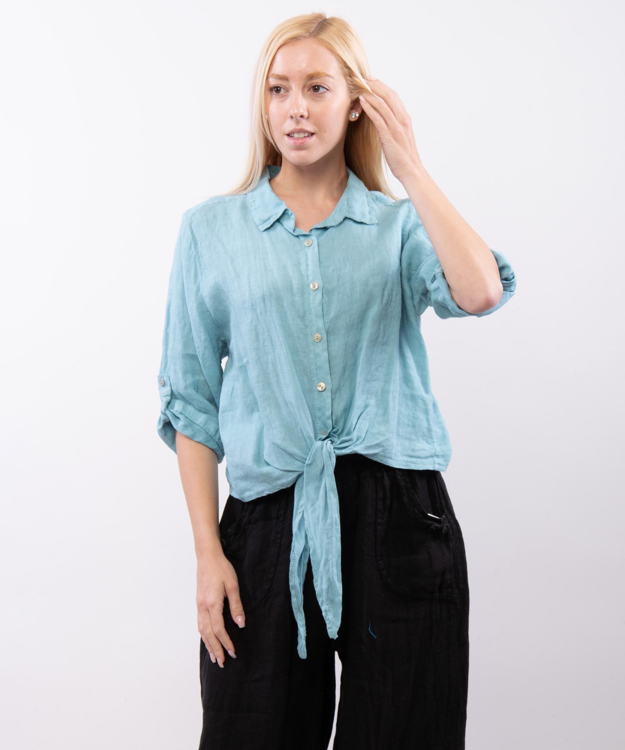 Camicia Lino Classica con Nodo