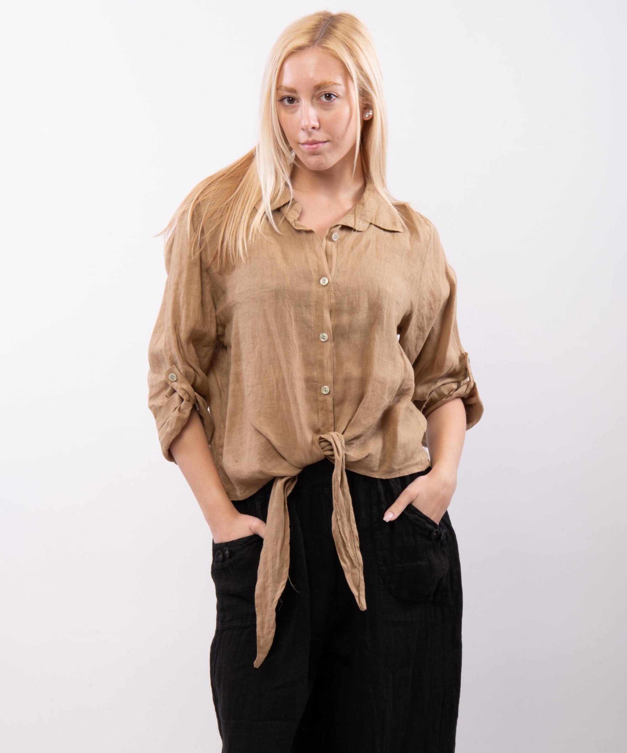 Camicia Lino Classica con Nodo