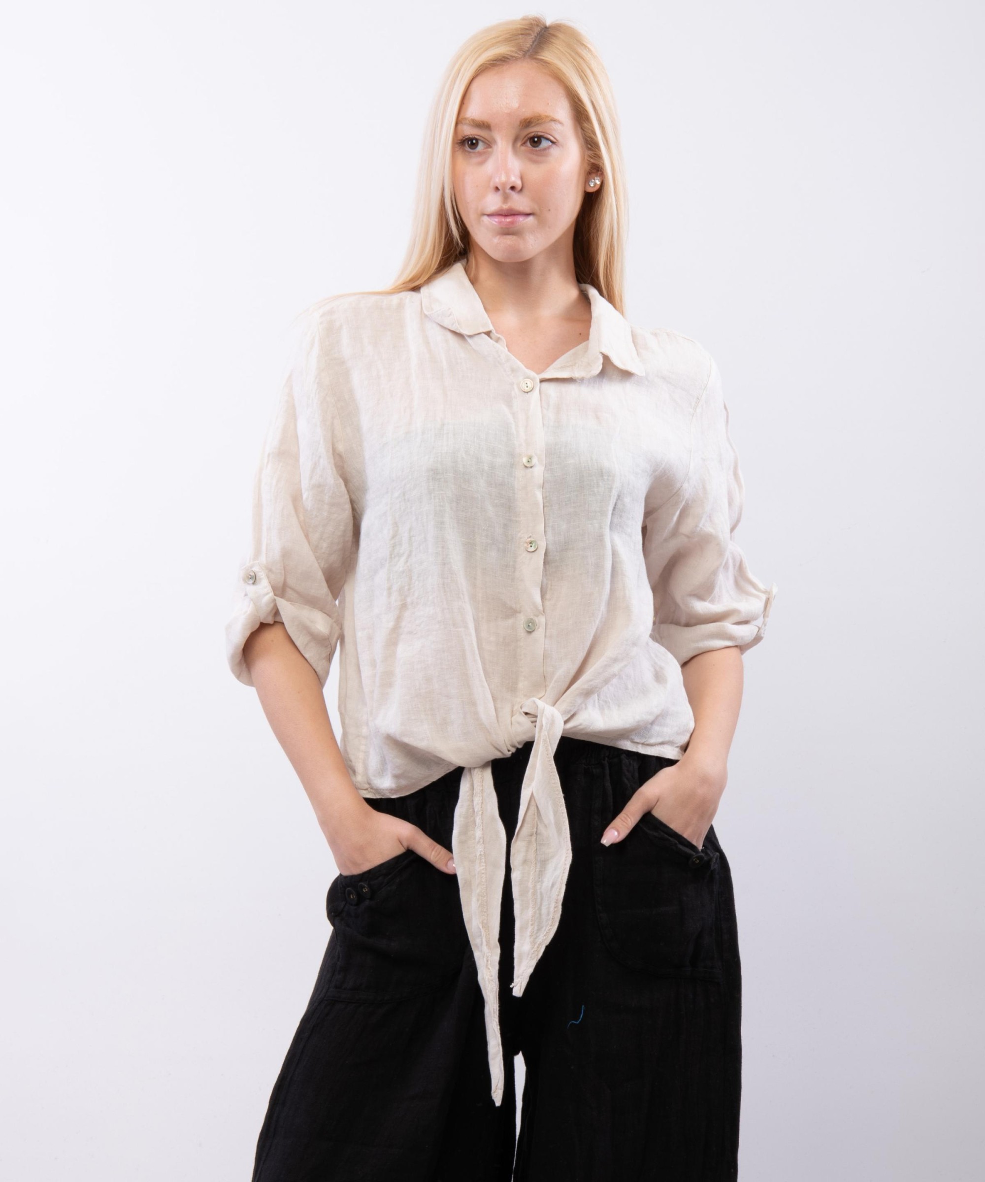 Camicia Lino Classica con Nodo