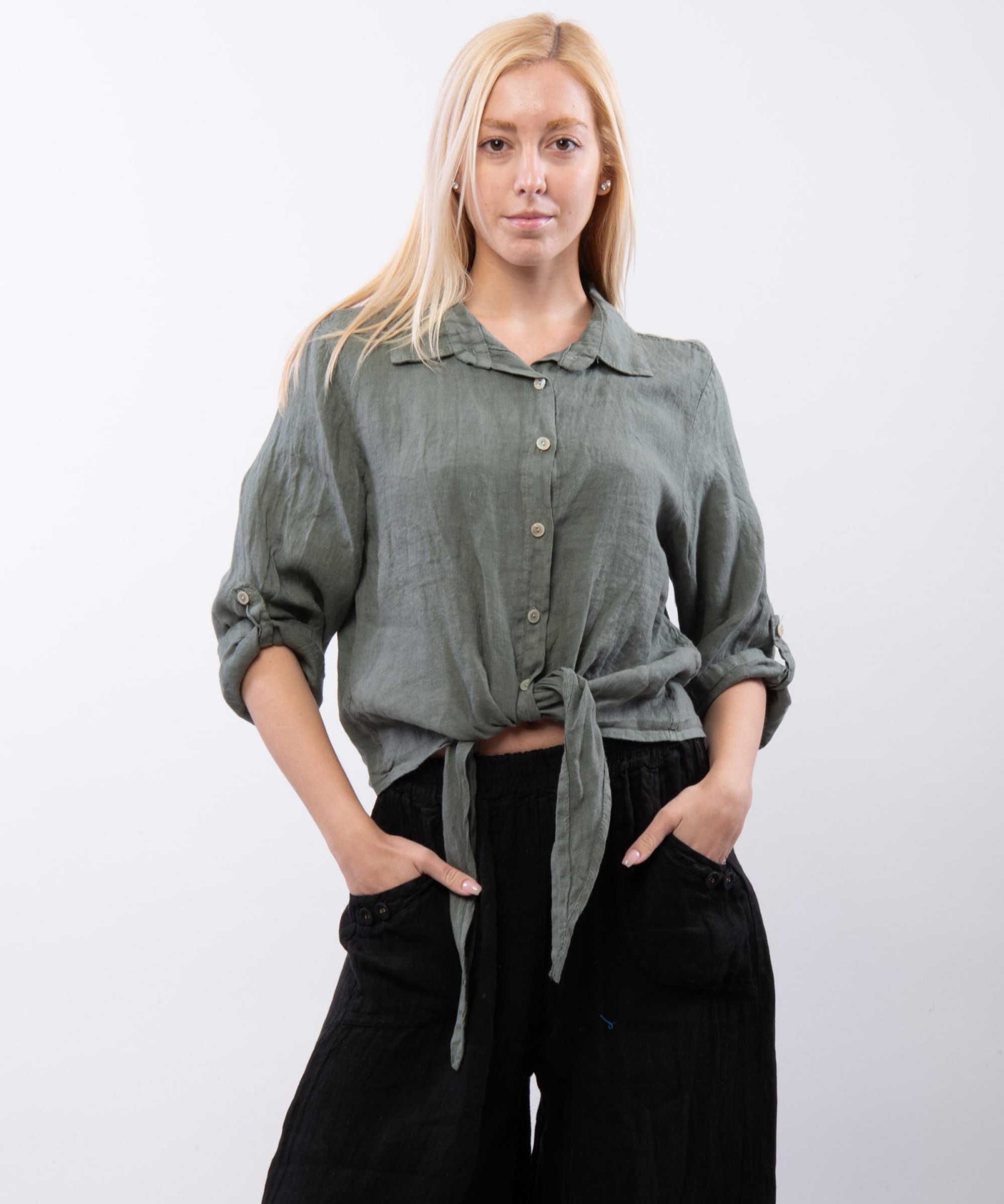 Camicia Lino Classica con Nodo