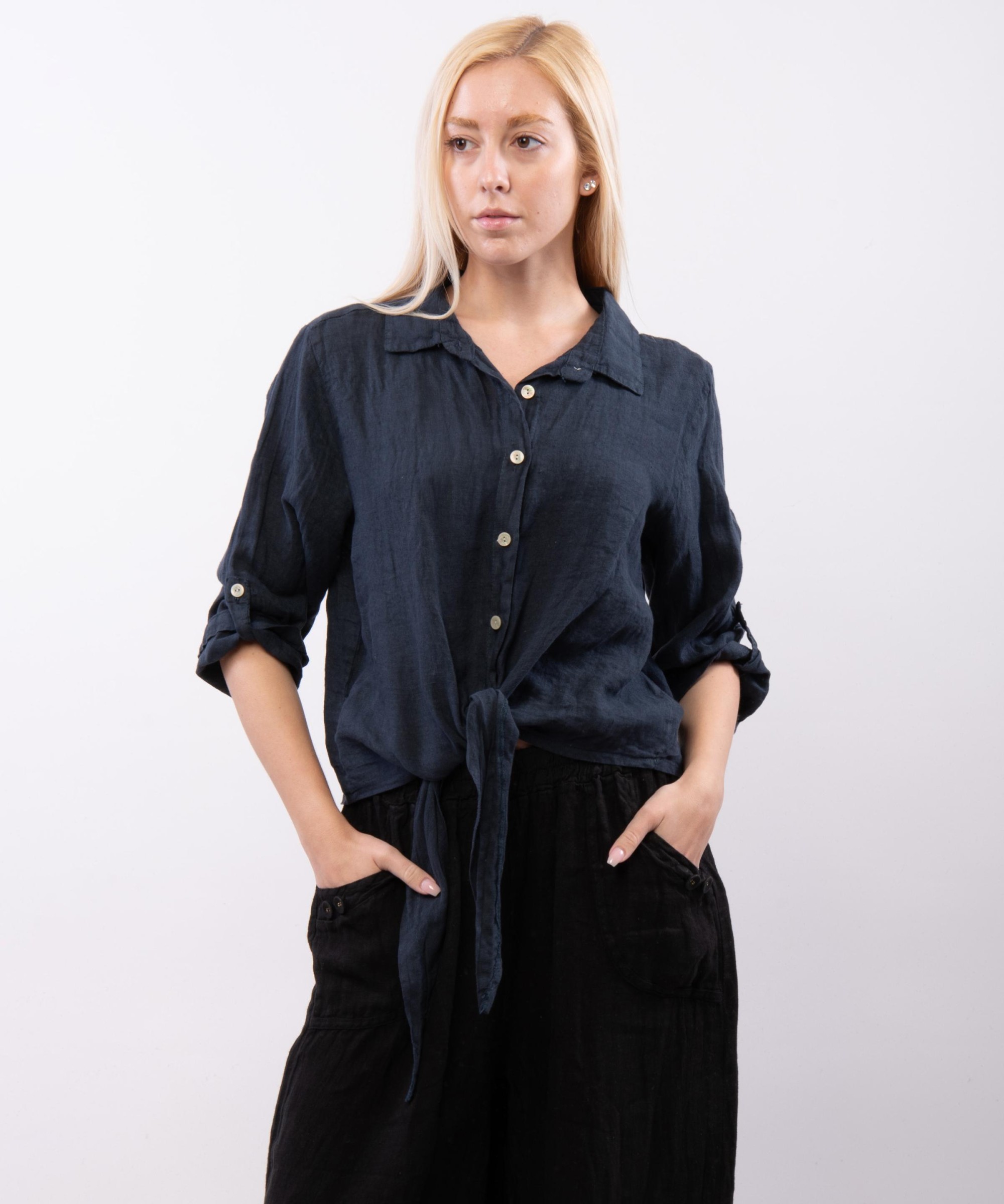 Camicia Lino Classica con Nodo