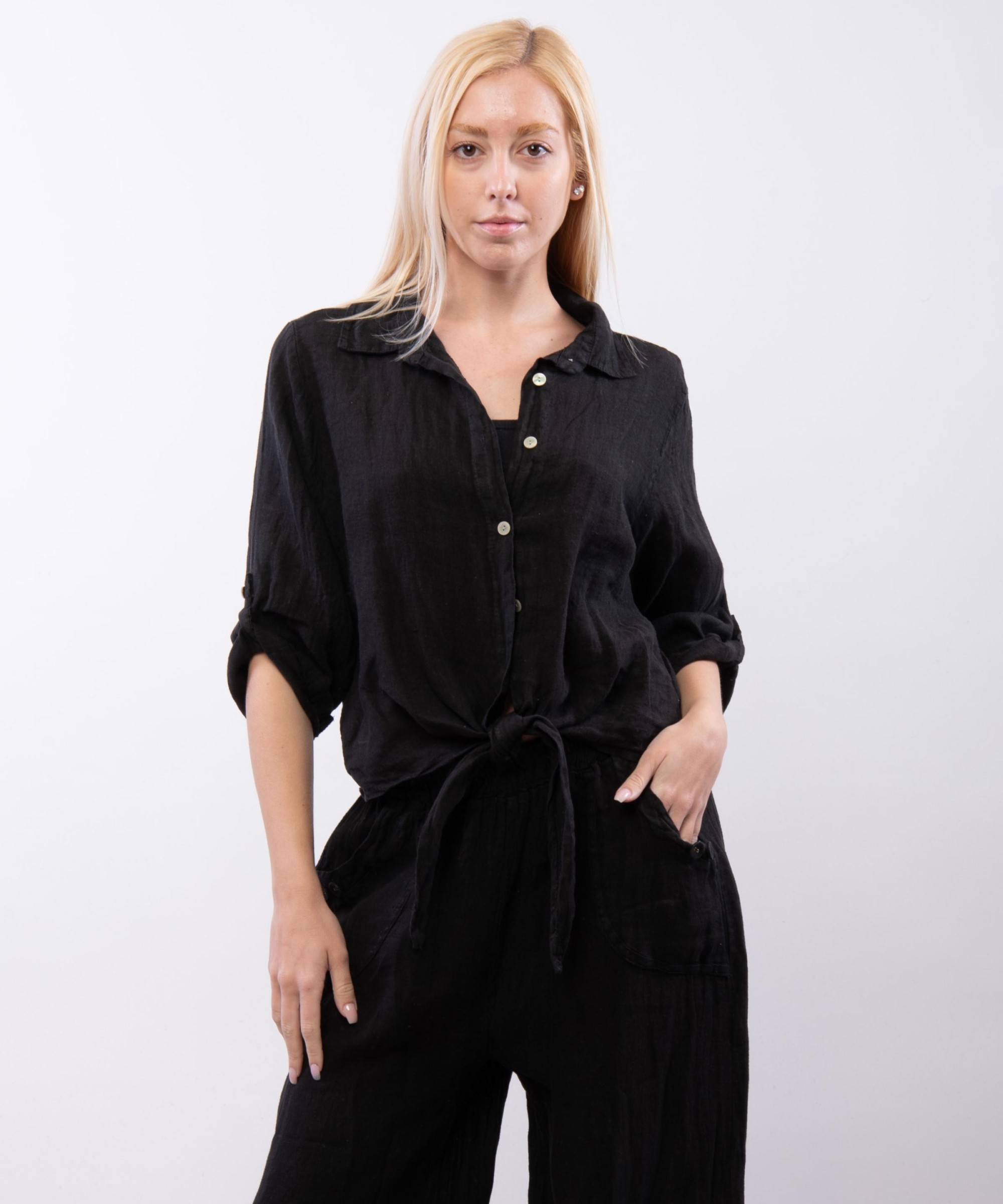 Camicia Lino Classica con Nodo