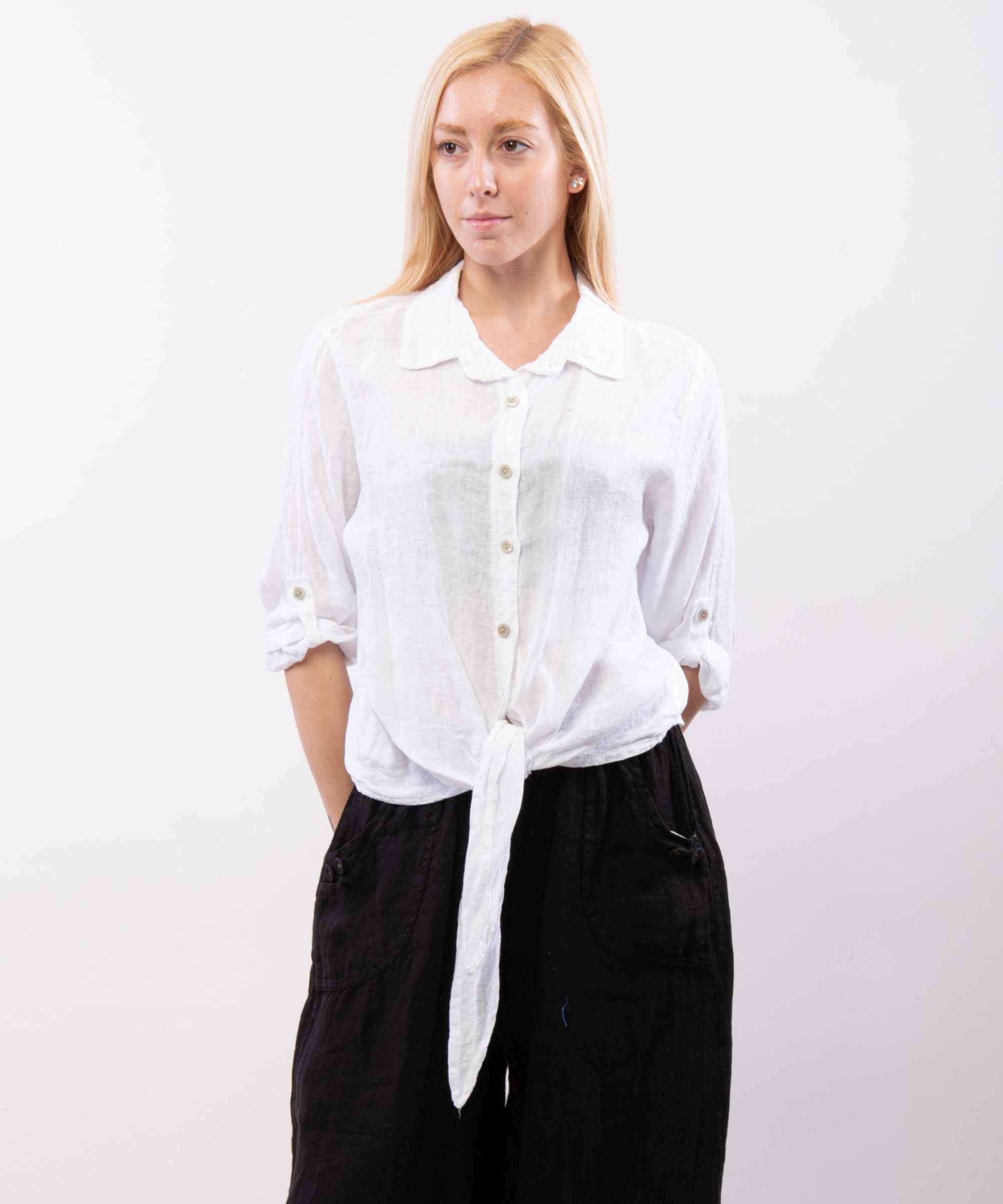 Camicia Lino Classica con Nodo