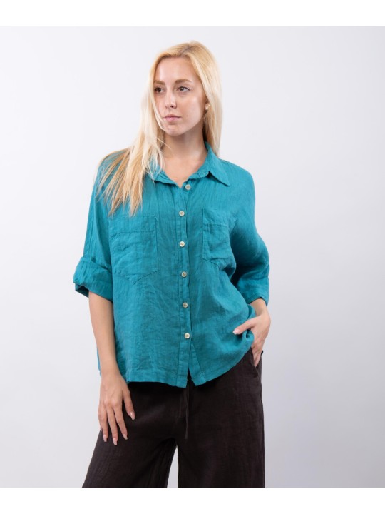 camicia con tasche davanti