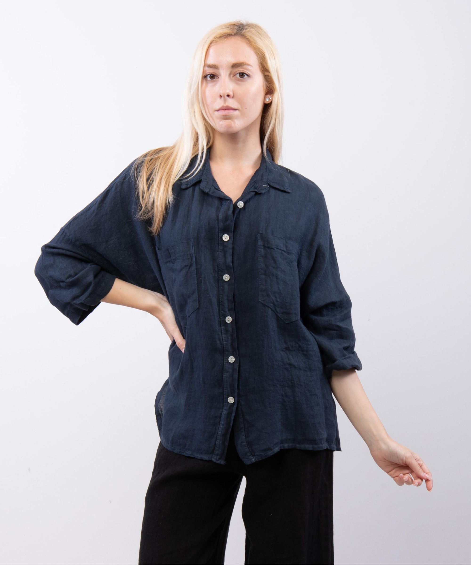 camicia con tasche davanti