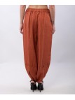 Pantaloni a Palloncino di Lino con Tasche