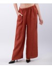 Pantaloni a Palazzo di Lino con Elastico