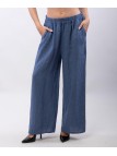 Pantaloni a Palazzo di Lino con Elastico