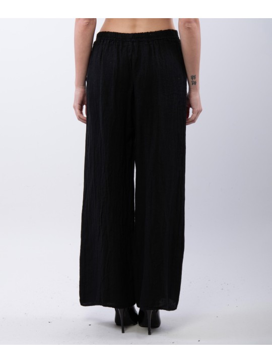 Pantaloni a Palazzo di Lino con Elastico