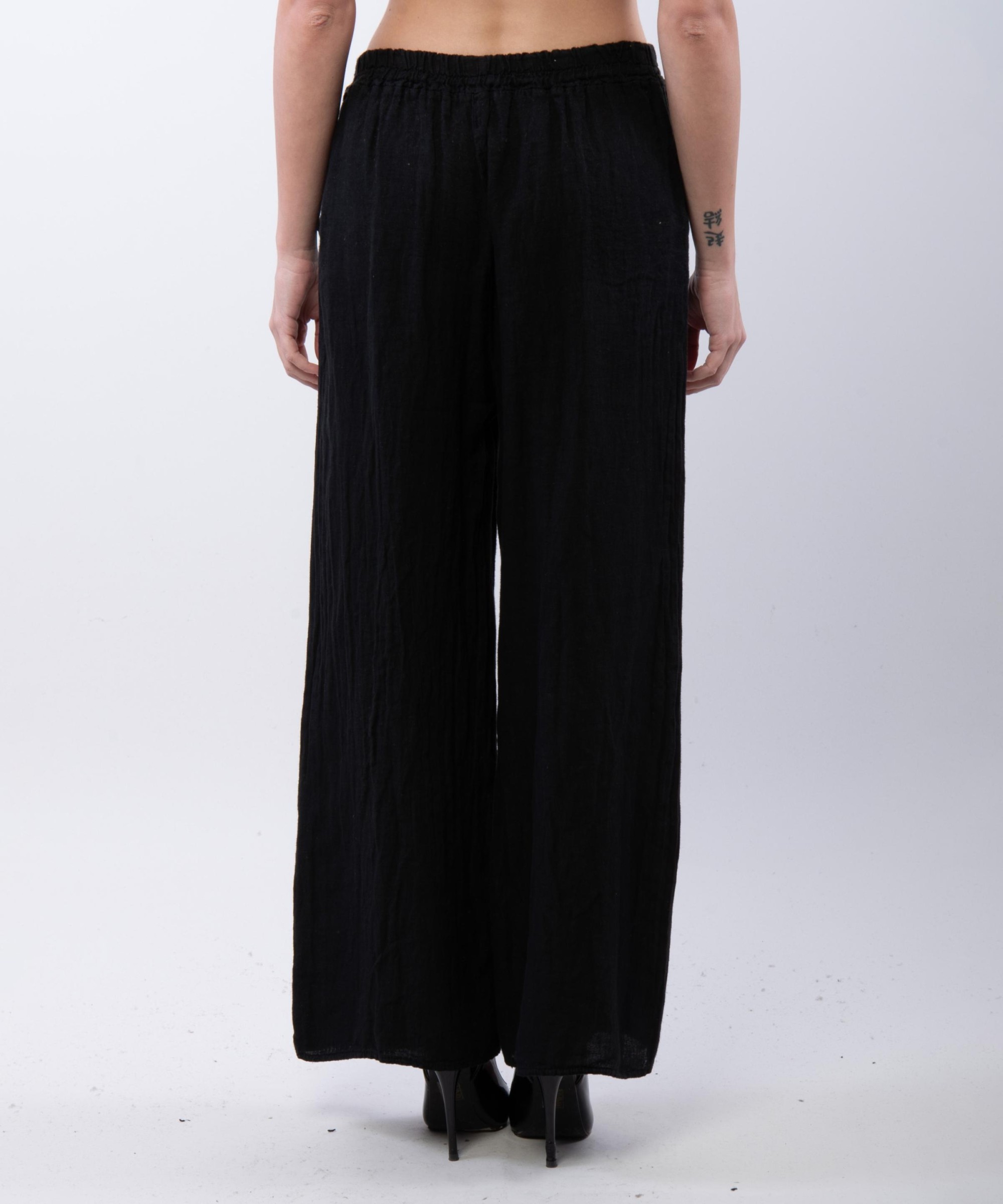 Pantaloni a Palazzo di Lino con Elastico