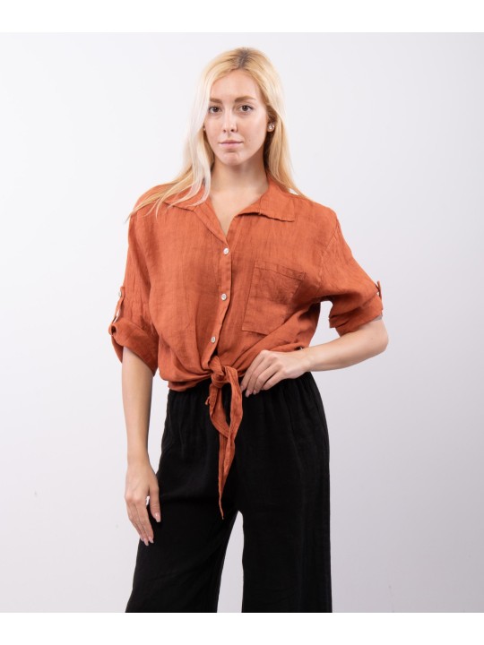 Camicia Lino Classica con Nodo