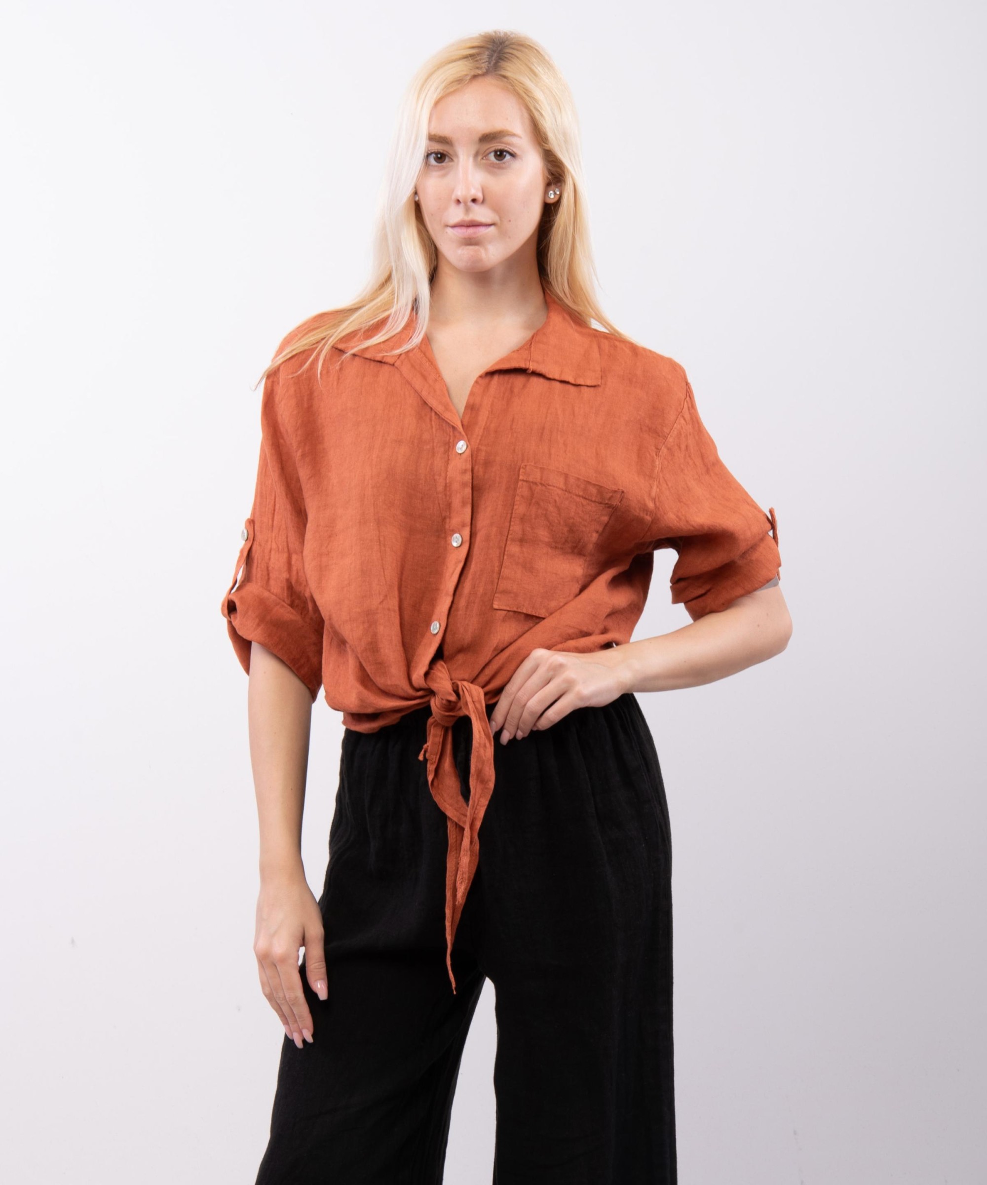 Camicia Lino Classica con Nodo
