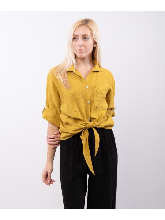 Camicia Lino Classica con Nodo