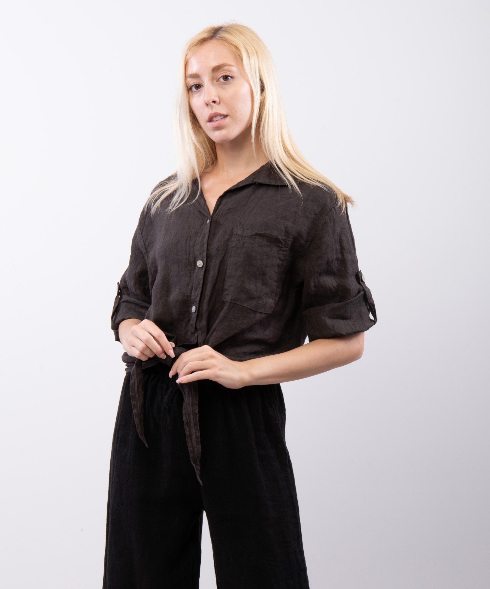 Camicia Lino Classica con Nodo
