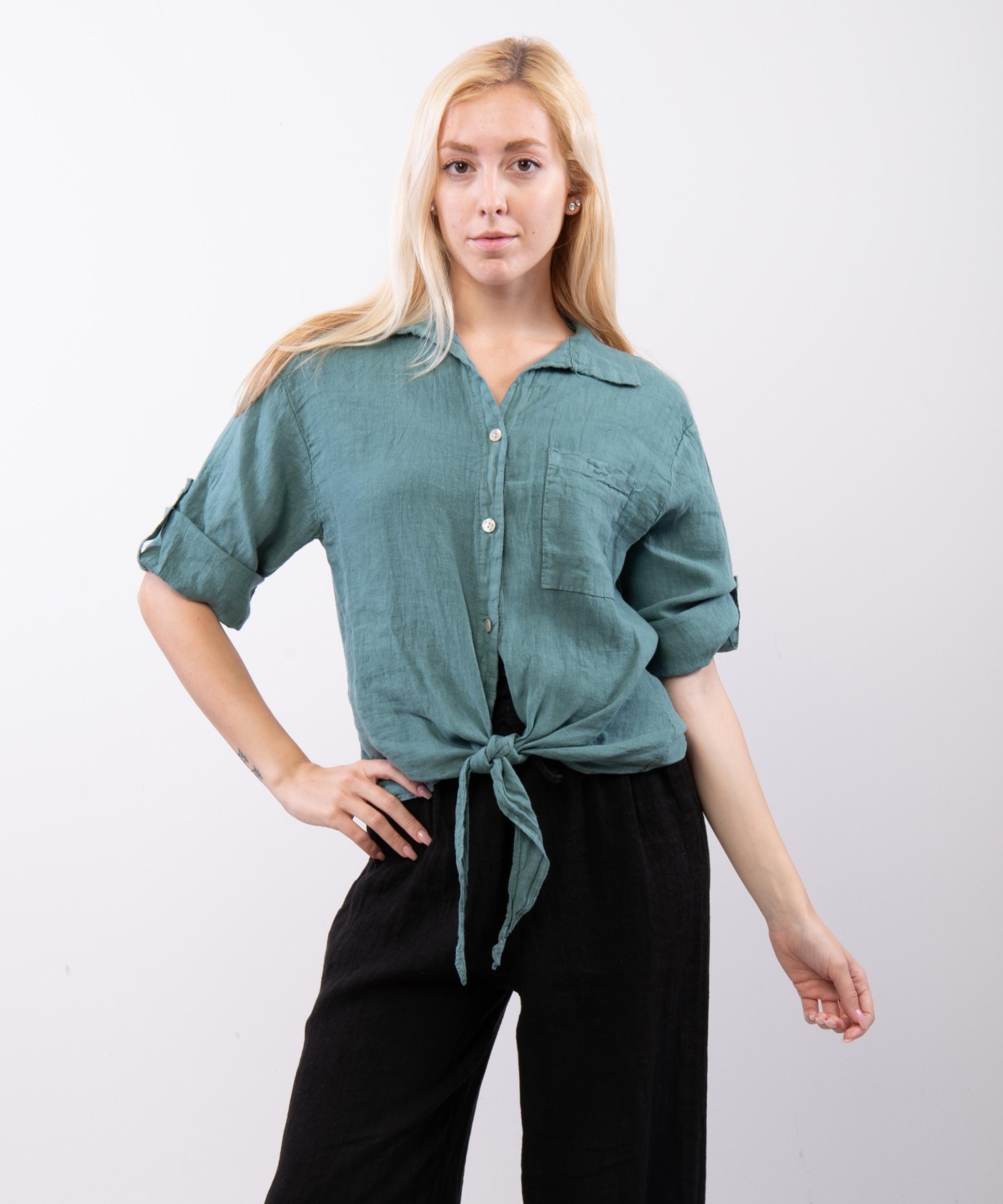 Camicia Lino Classica con Nodo