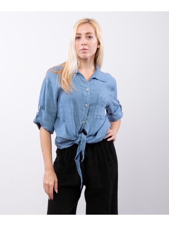 Camicia Lino Classica con Nodo