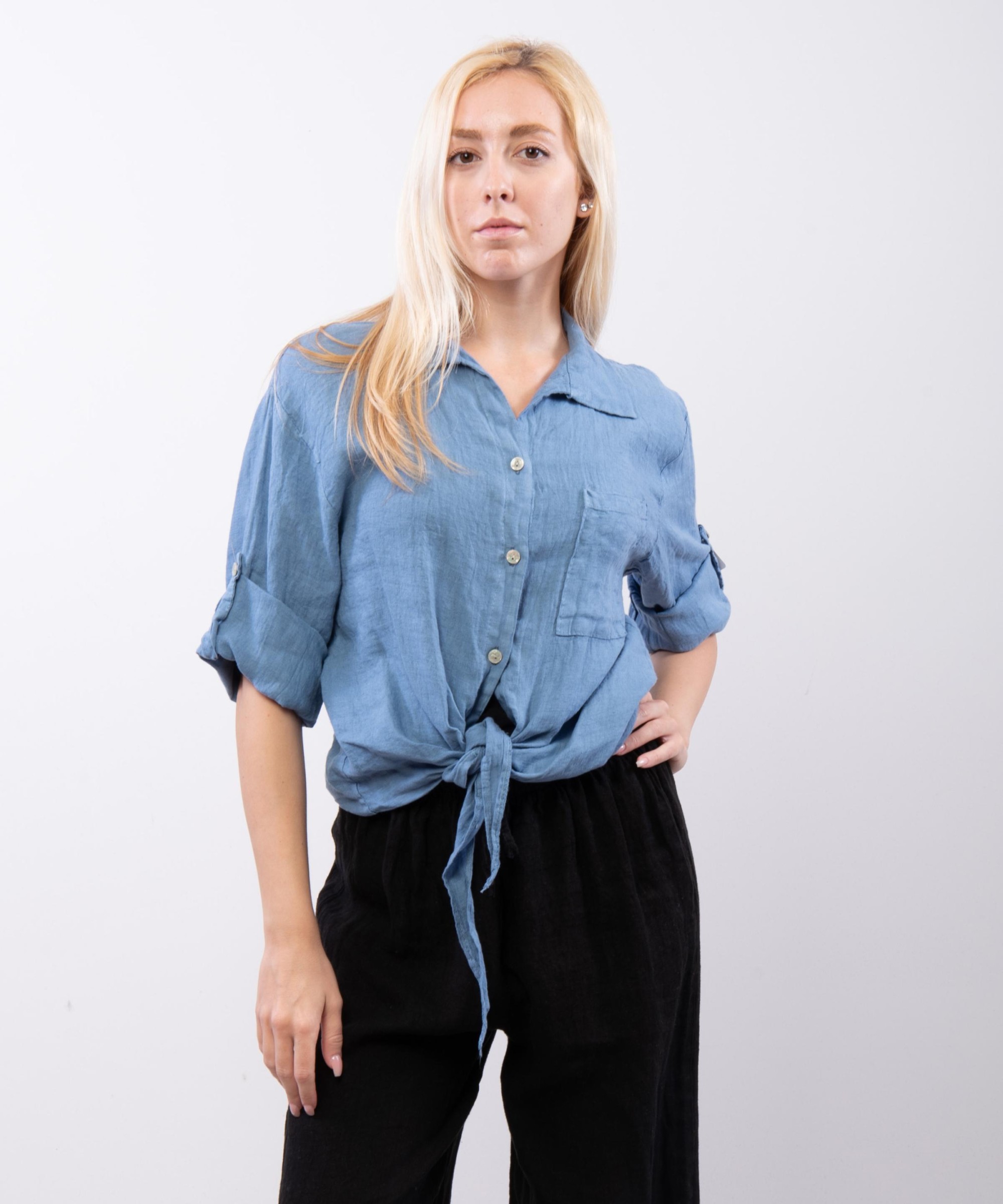 Camicia Lino Classica con Nodo