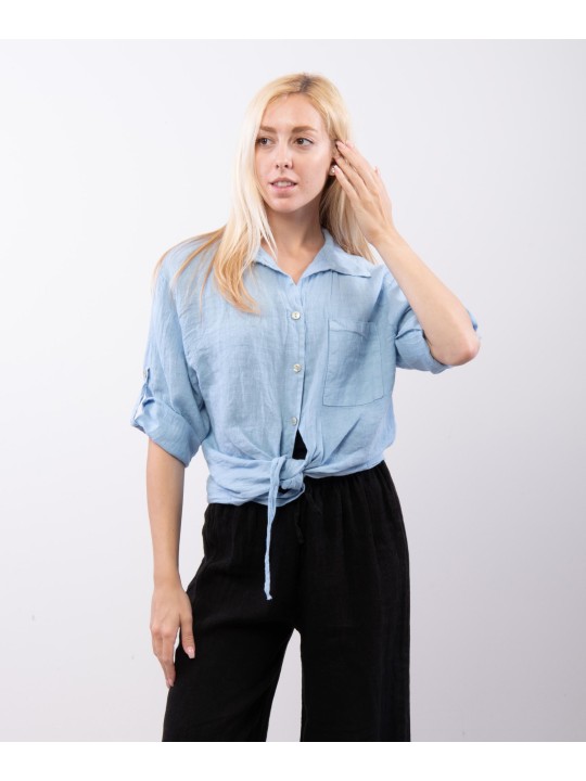 Camicia Lino Classica con Nodo