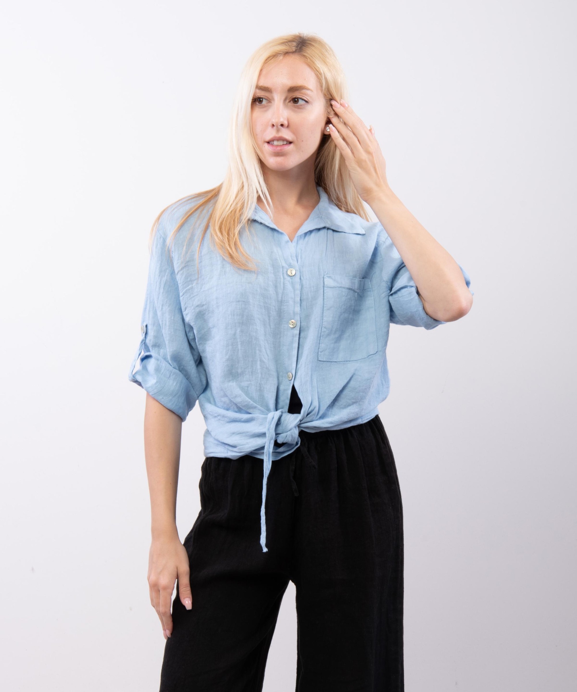 Camicia Lino Classica con Nodo