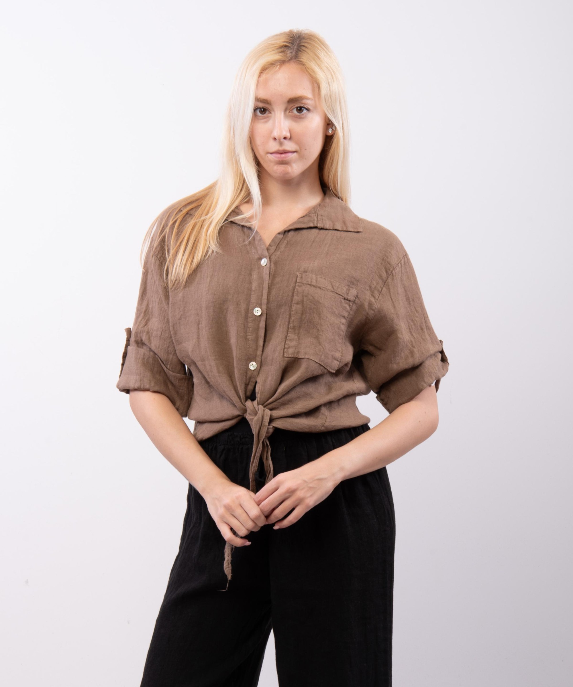 Camicia Lino Classica con Nodo