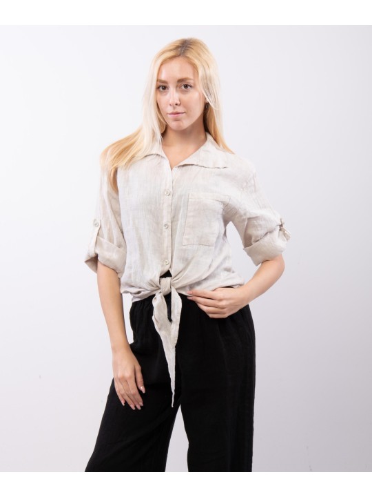 Camicia Lino Classica con Nodo