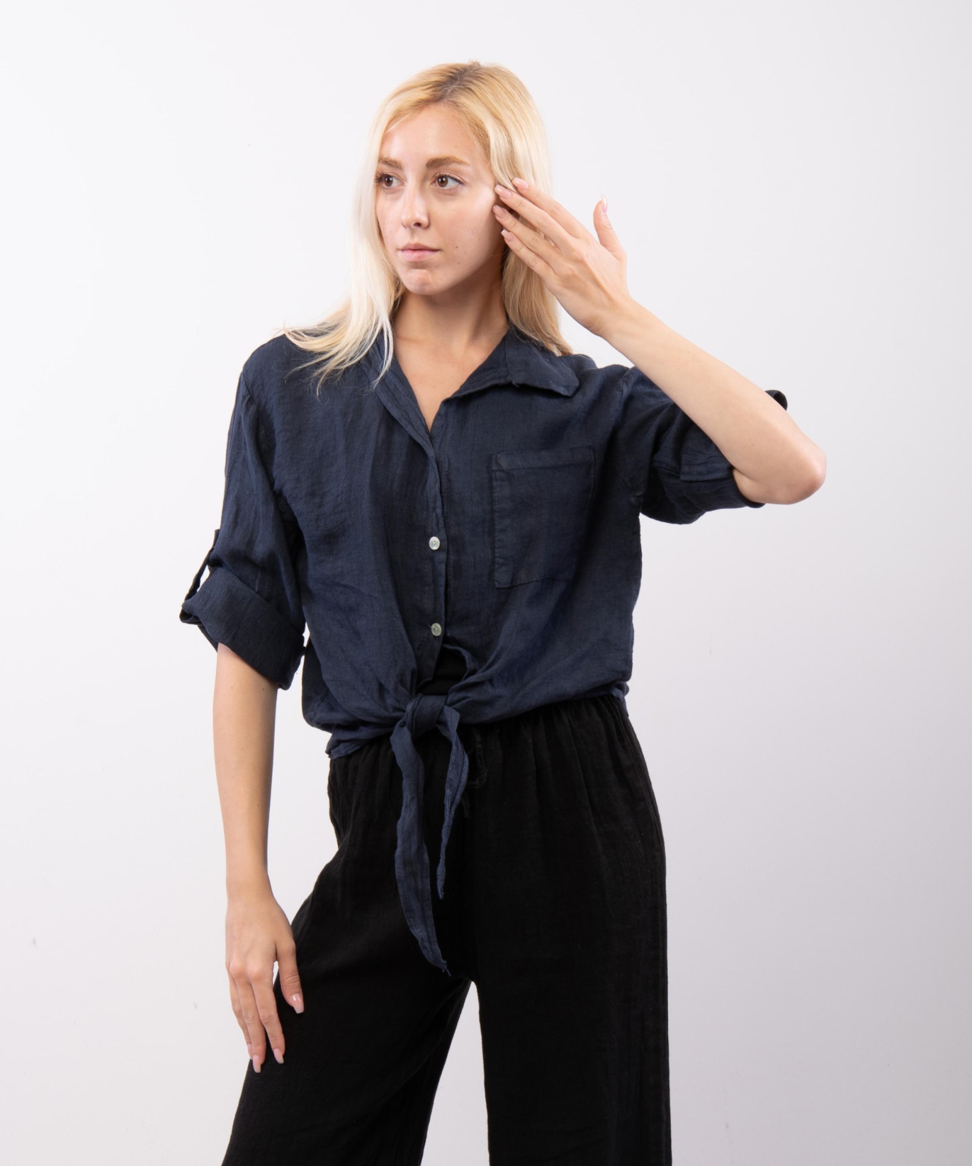 Camicia Lino Classica con Nodo