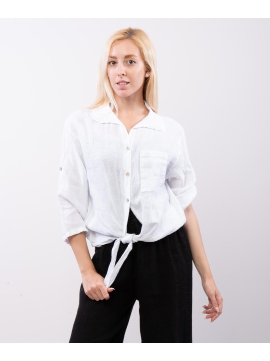 Camicia Lino Classica con Nodo