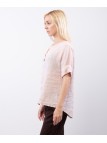 Blusa in Lino Scollo V con Bottone