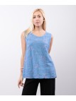 Top Lino Jacquard Smanicato
