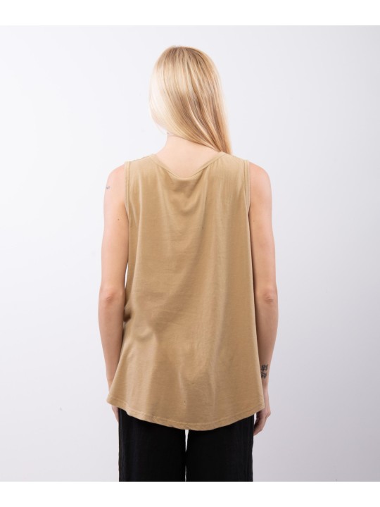 Top Lino Jacquard Smanicato