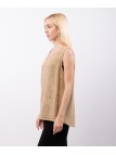Top Lino Jacquard Smanicato