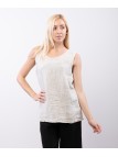 Top Lino Jacquard Smanicato