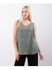 Top Lino Jacquard Smanicato