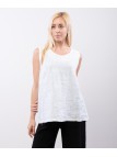 Top Lino Jacquard Smanicato