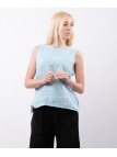 Top di Lino con Bottoni Laterali