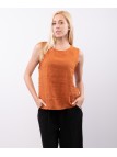 Top di Lino con Bottoni Laterali