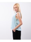 Top di Lino con Bottoni Laterali