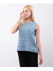 Top di Lino con Bottoni Laterali