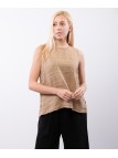 Top di Lino con Bottoni Laterali