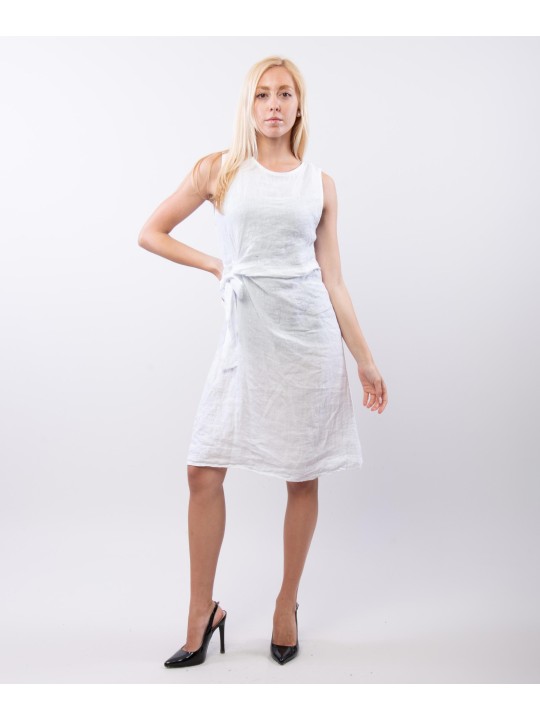 Abito Midi Lino con Nodo