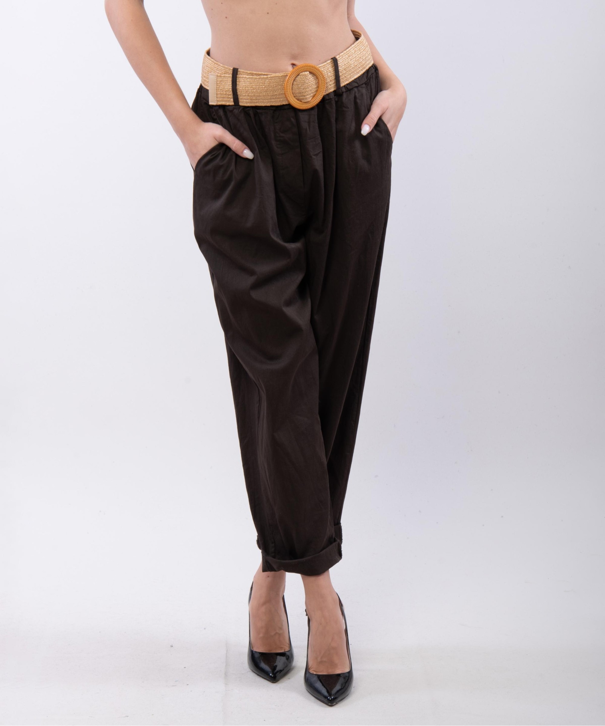 Pantaloni Relaxed Dritti con cintura
