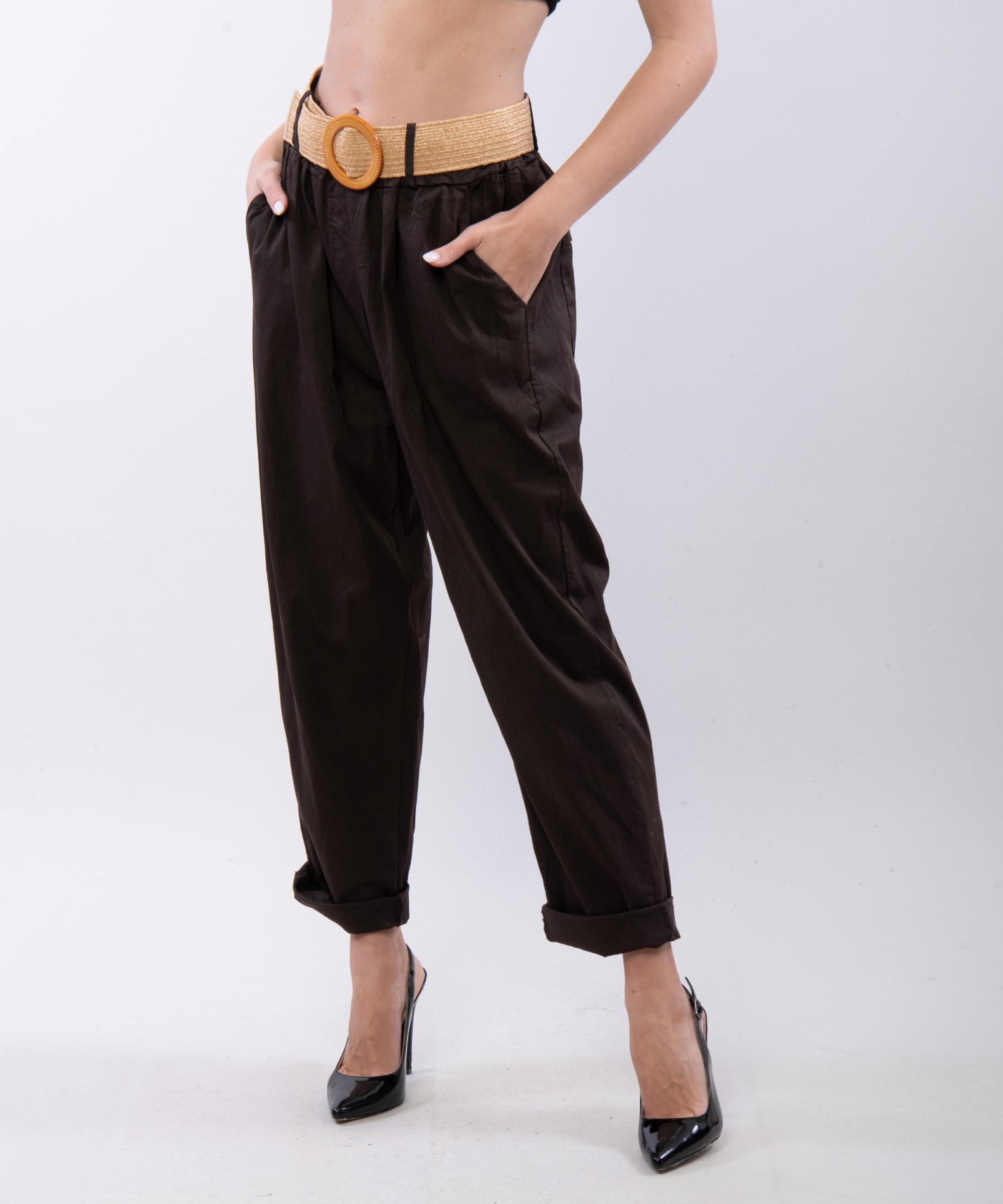 Pantaloni Relaxed Dritti con cintura