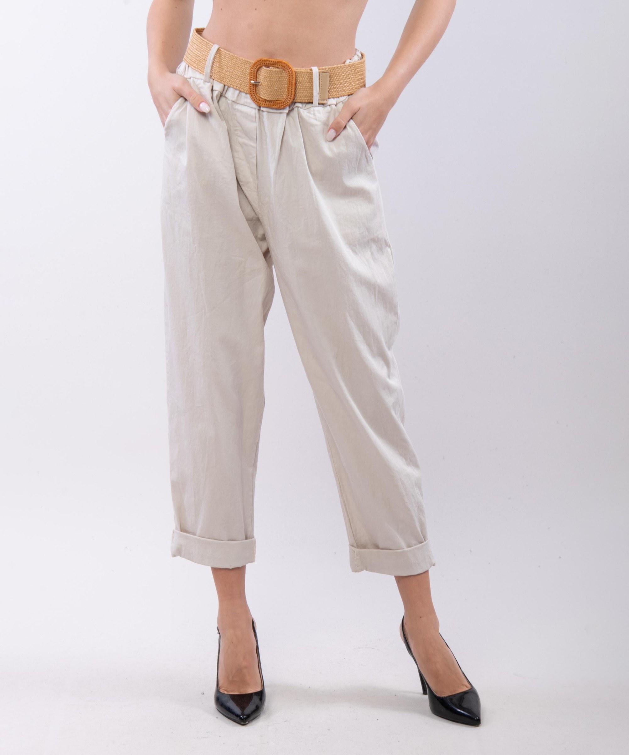 Pantaloni Relaxed Dritti con cintura