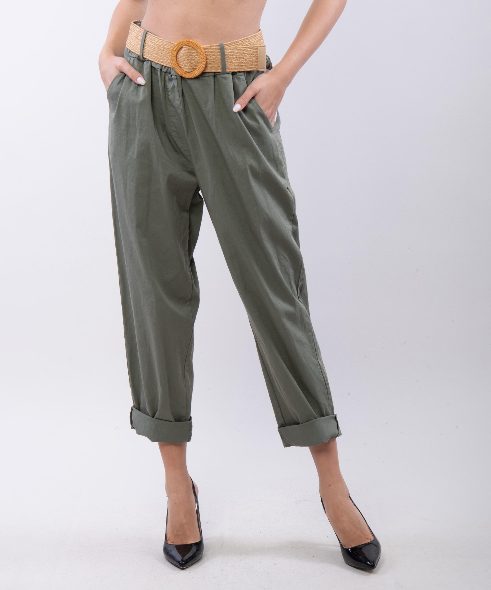 Pantaloni Relaxed Dritti con cintura