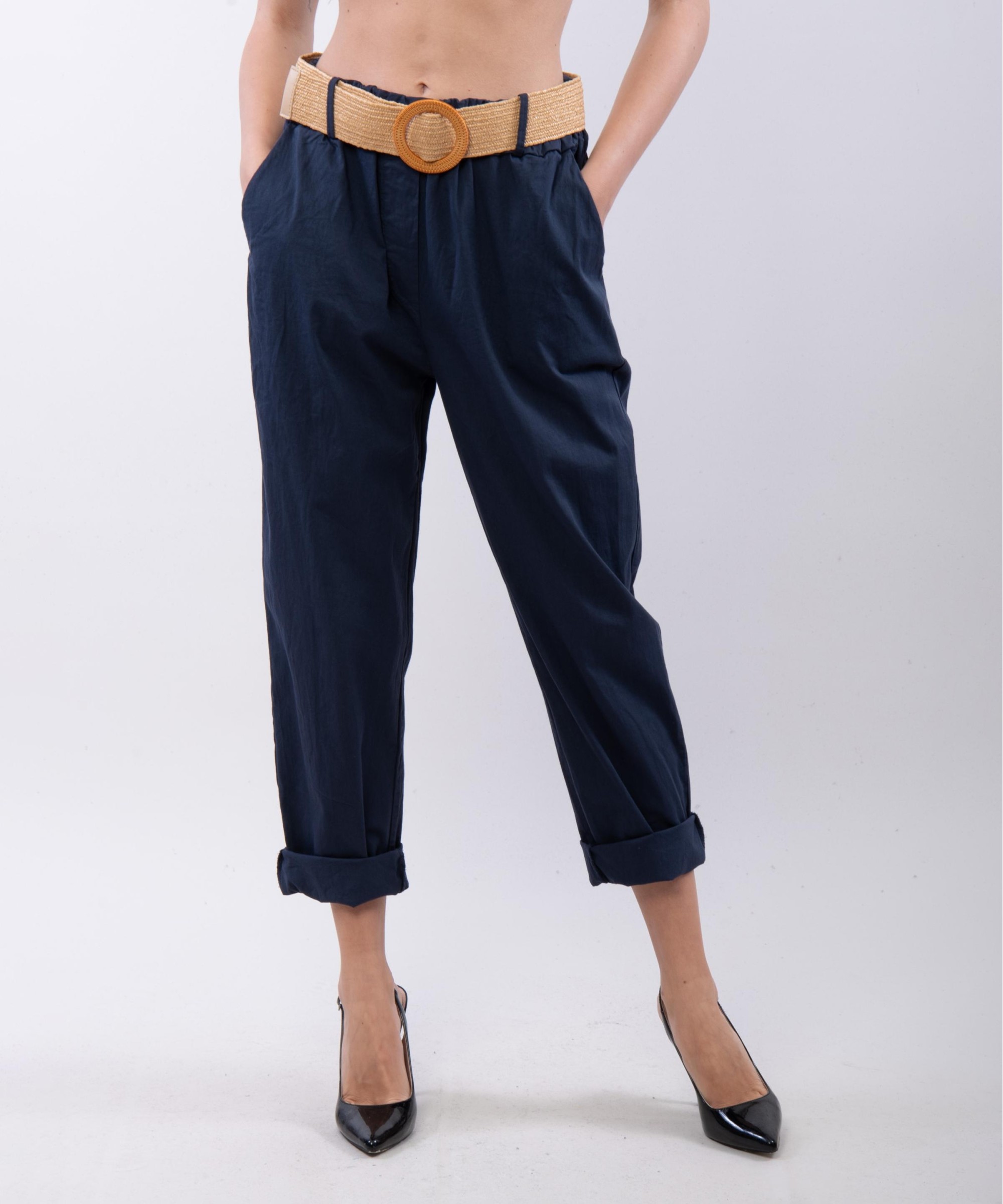 Pantaloni Relaxed Dritti con cintura