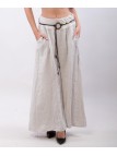 pantalone a palazzo in lino con cintura