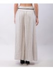 pantalone a palazzo in lino con cintura